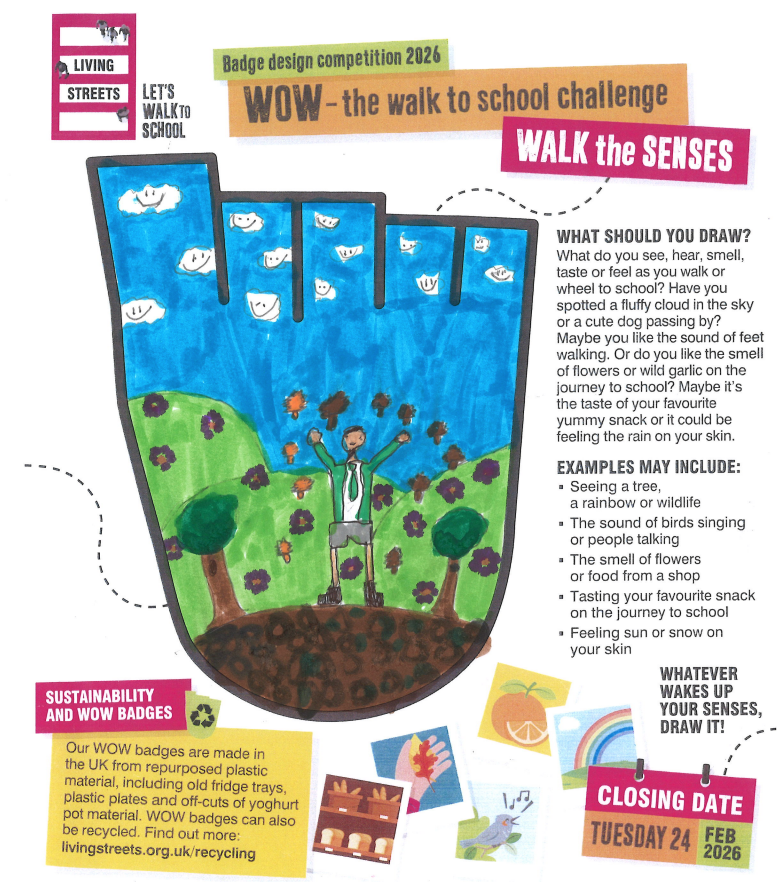 Header image for Year 5: Walk to School Badge Design Competition
